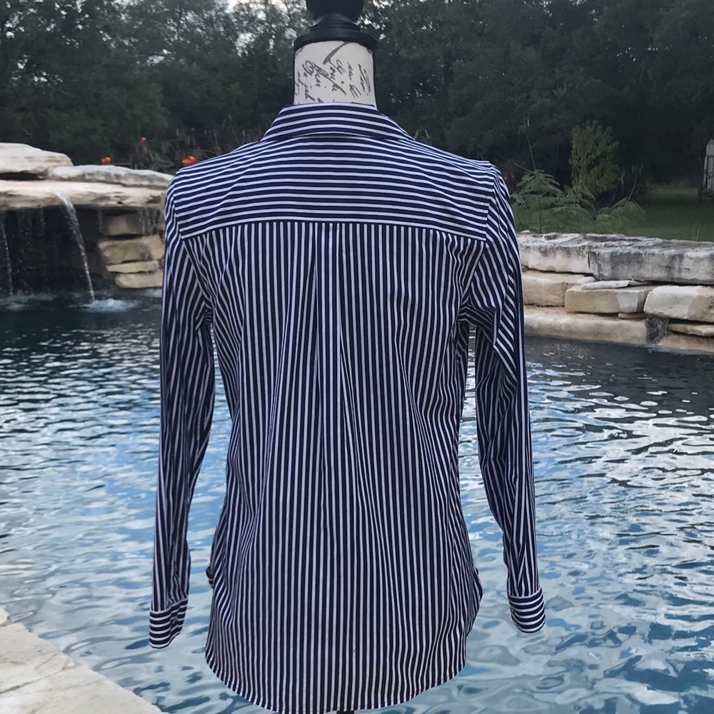 Talbots Non Iron Perfect Striped Tunic Caddy Sz 6P - Picture 4 of 10
